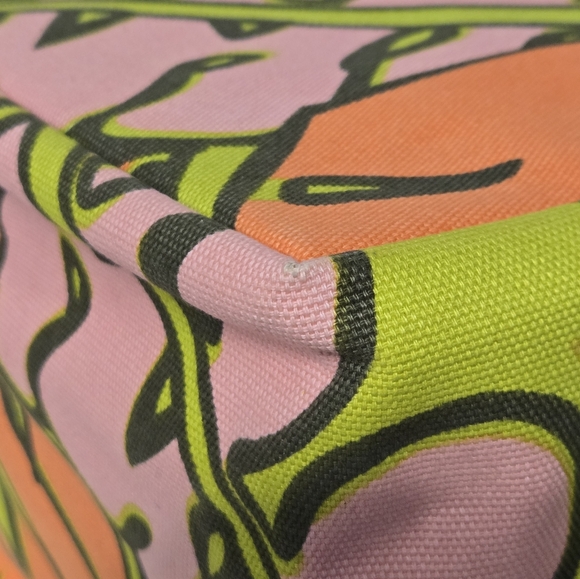 Vntg Manuheali'i (RARE) Multicolor Floral Canvas Tote Bag 10"X10"X6 1/2" Stp 20" - Picture 8 of 12